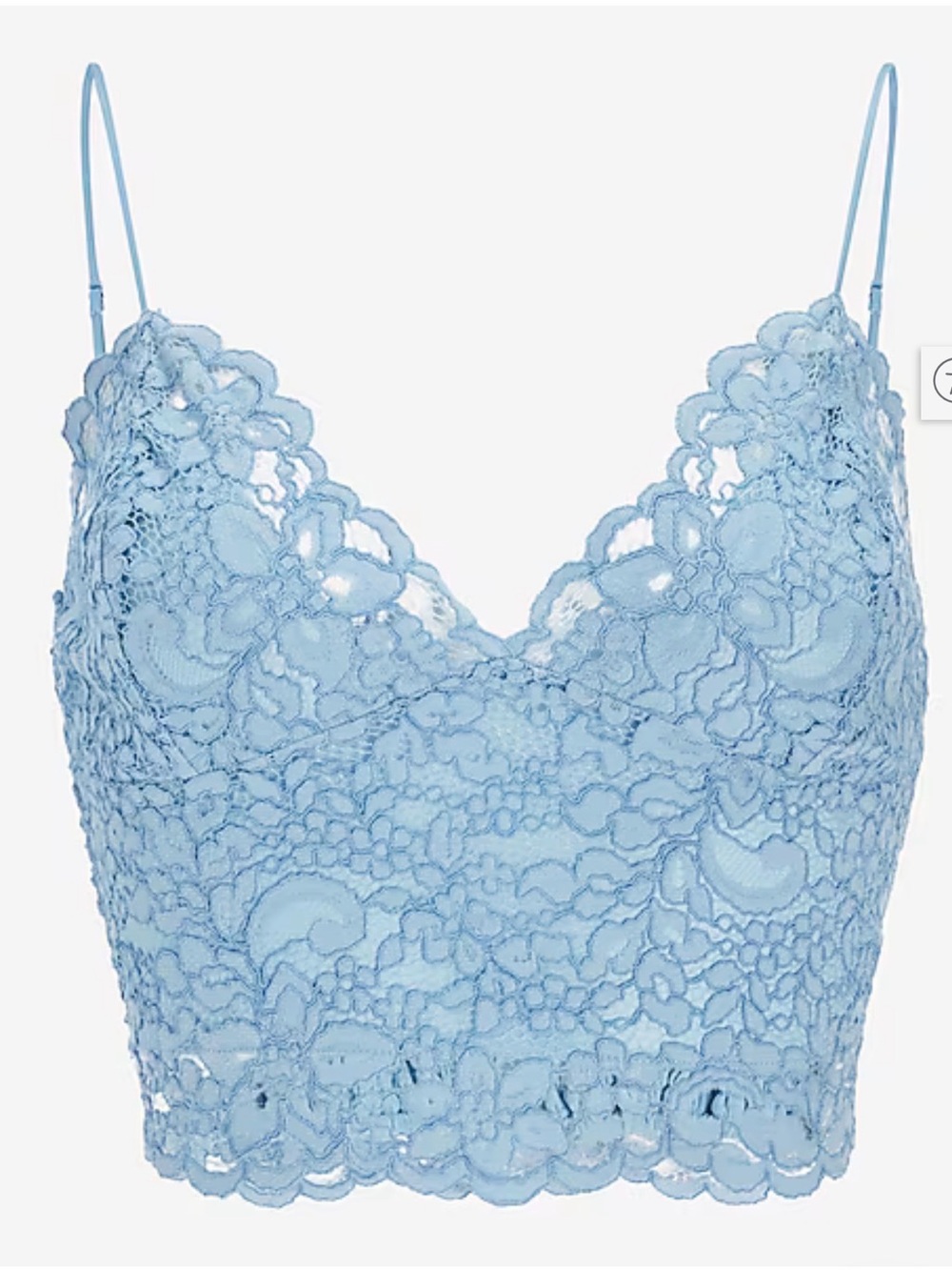 Express Light Blue Lace Camisole Bralette with Thin Straps